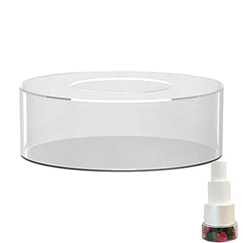 Cake Stand, Acrylic Cake Stand Set, Clear Fillable Cake Cupcake Stand, Multi-Functional Cake Riser Stand, Large Round Display Stands for Cake, Hollow Acrylic Riser for Cake Cupcake Birthday Wedding
