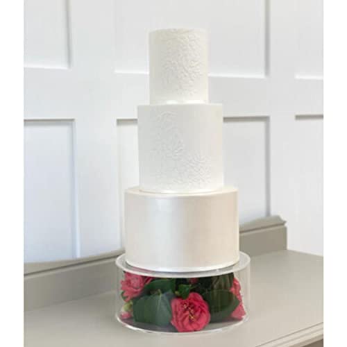 Cake Stand, Acrylic Cake Stand Set, Clear Fillable Cake Cupcake Stand, Multi-Functional Cake Riser Stand, Large Round Display Stands for Cake, Hollow Acrylic Riser for Cake Cupcake Birthday Wedding
