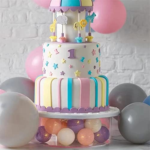 Cake Stand, Acrylic Cake Stand Set, Clear Fillable Cake Cupcake Stand, Multi-Functional Cake Riser Stand, Large Round Display Stands for Cake, Hollow Acrylic Riser for Cake Cupcake Birthday Wedding