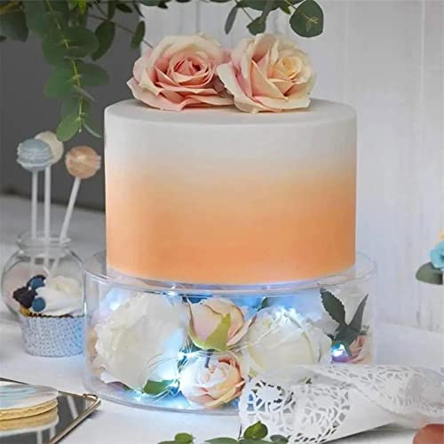 Cake Stand, Acrylic Cake Stand Set, Clear Fillable Cake Cupcake Stand, Multi-Functional Cake Riser Stand, Large Round Display Stands for Cake, Hollow Acrylic Riser for Cake Cupcake Birthday Wedding