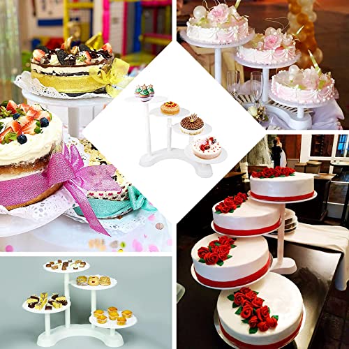 Efavormart 4-Tier Half Moon White Plastic Cake Dessert Stand, 4-Shelf Cupcake Display - 17" Tall