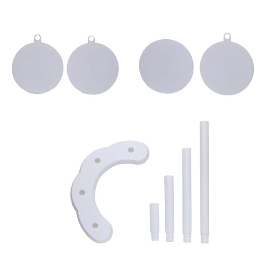 Efavormart 4-Tier Half Moon White Plastic Cake Dessert Stand, 4-Shelf Cupcake Display - 17" Tall