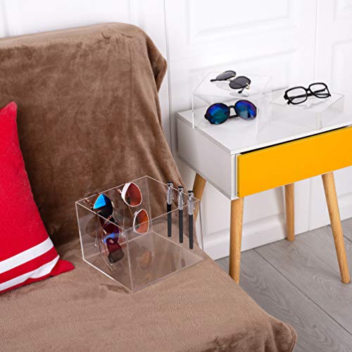 2 Sets of 3 Crystal Clear Acrylic Cube Display Nesting Risers with Hollow Bottoms, Transparent