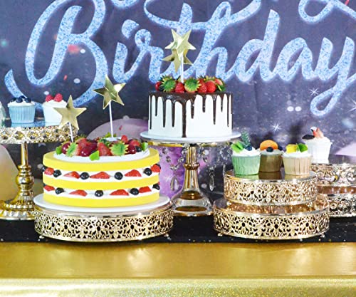 Cake Stand Set of 3 Metal Cupcake Stands Dessert Display Plate for Wedding Party Birthday. (Gold)