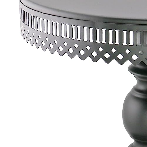 3-Set Cake Stand Round Cake Stands for Halloween Decorations Wedding Event Birthday Party Baby Shower (Black)