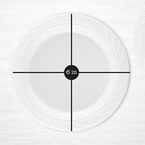 PLASTICPRO 100 Count Disposable 6 Inch White Plastic Dessert Plates