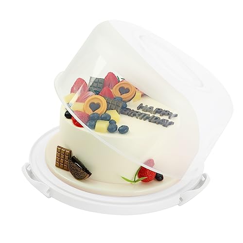 DZ CLAN Cake Carrier with Lid and Handle, Round Cupcake Holder with Lid, Cake Container Set of 2 (10+8 inches),10" Round Cake Container Holder with Cover