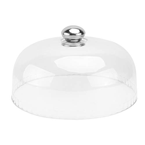 Ipetboom Cake Stand Cover Food Plate Lid Clear Cloche Bell Cover Cake Dome Round Display Cake Plate Serving Platter Punch Bowl Food Tent Dessert Pastry Cover for Home Kitchen 26x11cm