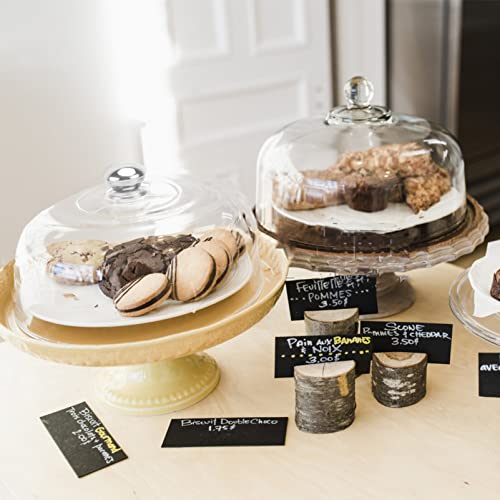 Ipetboom Cake Stand Cover Food Plate Lid Clear Cloche Bell Cover Cake Dome Round Display Cake Plate Serving Platter Punch Bowl Food Tent Dessert Pastry Cover for Home Kitchen 26x11cm