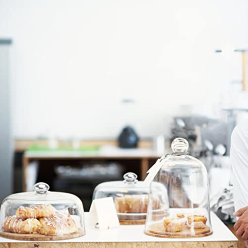 Ipetboom Cake Stand Cover Food Plate Lid Clear Cloche Bell Cover Cake Dome Round Display Cake Plate Serving Platter Punch Bowl Food Tent Dessert Pastry Cover for Home Kitchen 26x11cm