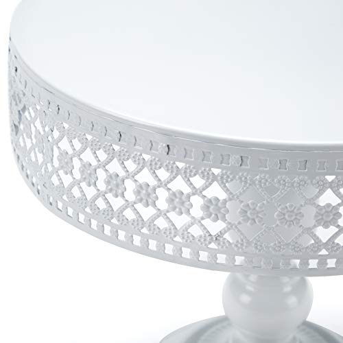 Hotity 3 Pieces Cake Stand Set Round Cake Stands Metal Display Cupcake Stands for Dessert, White