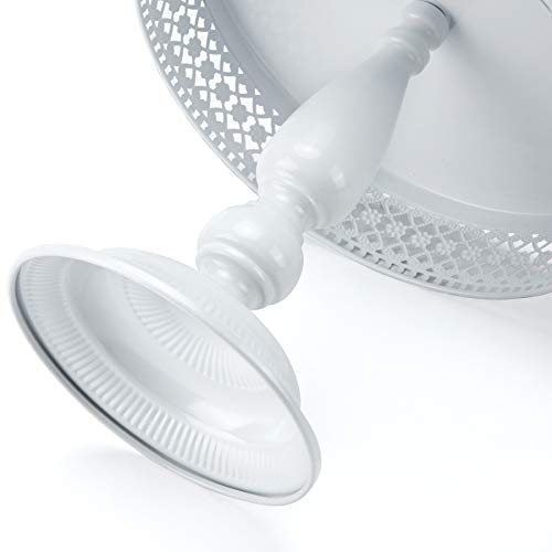 Hotity 3 Pieces Cake Stand Set Round Cake Stands Metal Display Cupcake Stands for Dessert, White