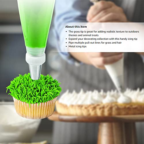 Skypia 3PCS Stainless Steel Grass Icing Nozzles Set Christmas Cupcake Mousse Cake Decorating Tips Piping Nozzles DIY Baking Tools (Multiple)