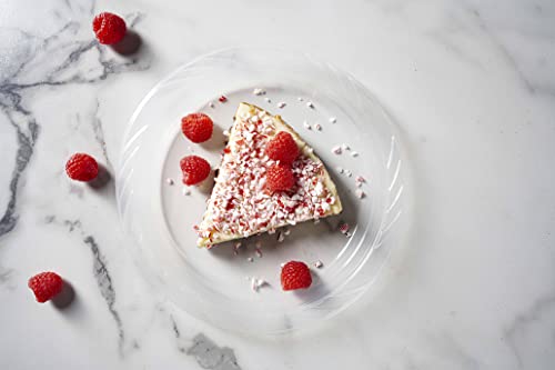 Munfix 6 Inch Clear Plastic Plates 200 Bulk Pack - Disposable Cake Plates for Dessert & Appetizers, BBQ, Party, Travel and Events, Microwavable Recyclable
