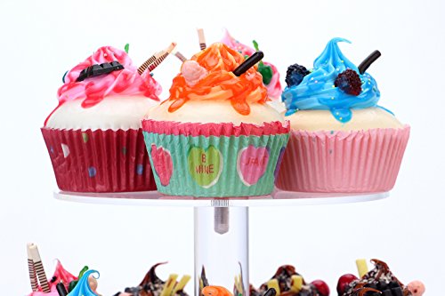Acrylic Cupcake Stand, Clear Dessert Display Hoder Stand with Base for Wedding, Party, Baby Shower, Get-Together, 3 Tier Round, Transparent