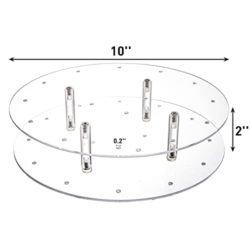 ZENFUN 2 Pack 16 Holes Cake Pop Display Stand, Acrylic Round Lollipop Stand Holder for Dessert Table, Weddings, Baby Shower, Birthday Party, Anniversaries, 10 Inch Diameter
