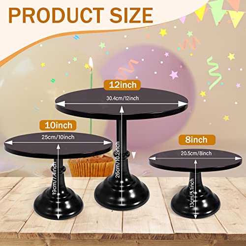 4 Pcs Black Cake Stand Set Round Metal Cake Stands Metal Cupcake Holder black Dessert Table Display Set for Wedding Birthday Party Baby Shower Anniversaries Supplies