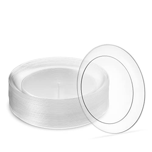PLASTICPRO [6'' 40 Pack] 6'' inch Premium Heavy Weight Crystal Clear Classy Disposable hard Plastic Dessert plates