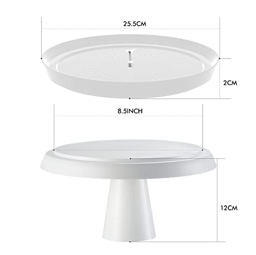 Enjoy Myself 3-Piece Set of White Cake Stands, Versatile Dessert Plates and Fruit Platters, Cupcake Display Serving Tray for Any Occasion