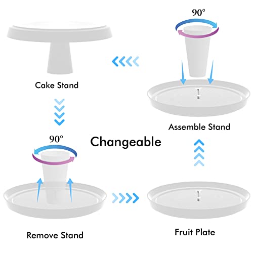 Enjoy Myself 3-Piece Set of White Cake Stands, Versatile Dessert Plates and Fruit Platters, Cupcake Display Serving Tray for Any Occasion