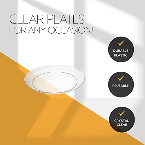 PLASTICPRO [6'' 40 Pack] 6'' inch Premium Heavy Weight Crystal Clear Classy Disposable hard Plastic Dessert plates