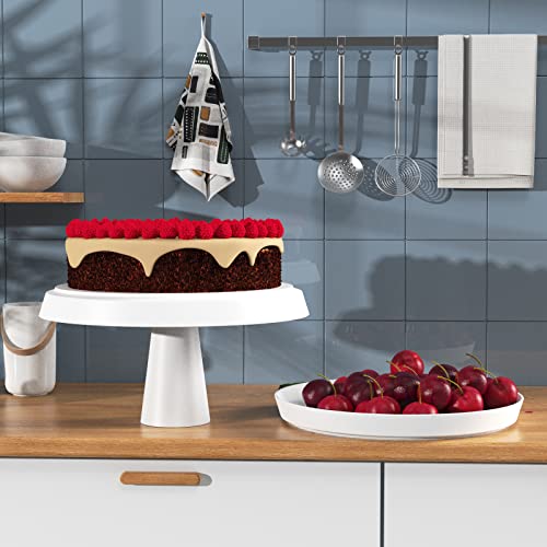Enjoy Myself 3-Piece Set of White Cake Stands, Versatile Dessert Plates and Fruit Platters, Cupcake Display Serving Tray for Any Occasion