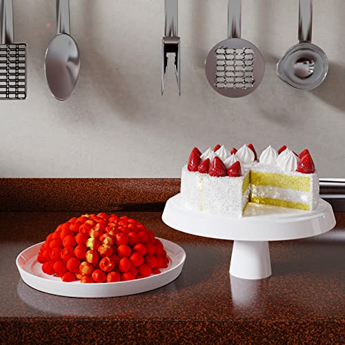 Enjoy Myself 3-Piece Set of White Cake Stands, Versatile Dessert Plates and Fruit Platters, Cupcake Display Serving Tray for Any Occasion