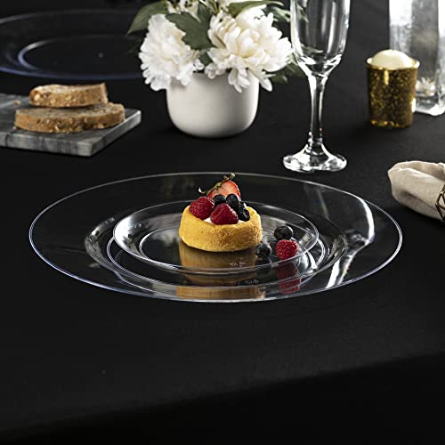 PLASTICPRO [6'' 40 Pack] 6'' inch Premium Heavy Weight Crystal Clear Classy Disposable hard Plastic Dessert plates