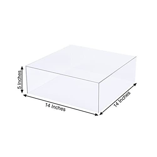 BalsaCircle 14-Inch Clear Acrylic Display Box Cake Stand Centerpiece Pedestal Riser Party Wedding Decorations Supplies