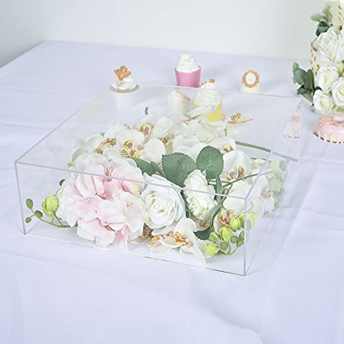 BalsaCircle 14-Inch Clear Acrylic Display Box Cake Stand Centerpiece Pedestal Riser Party Wedding Decorations Supplies