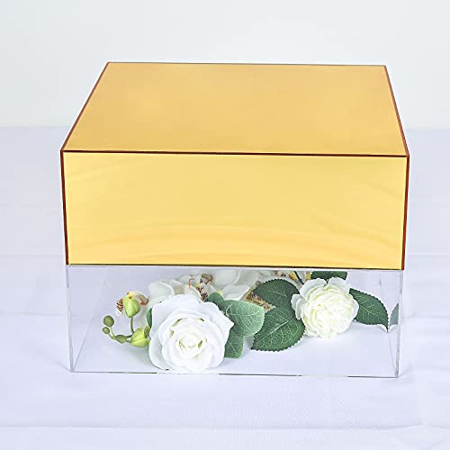 BalsaCircle 14-Inch Clear Acrylic Display Box Cake Stand Centerpiece Pedestal Riser Party Wedding Decorations Supplies
