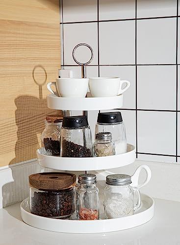 Sweese 734.101 3-Tier Porcelain Cupcake Stand, Tiered Dessert Stand, Cake Stand - White Porcelain Round Plates for Tea Party Wedding Baby Shower Buffet Server