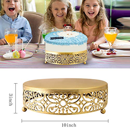 Gold Cake Stand for Dessert Table,10" Cake Stands Cookies Cupcake Dessert Stands for Weedings Birthday Baby Showers Anniversary Parties