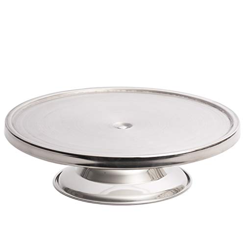 eHomeA2Z Stainless Steel Round Cake Stand 13" Inch Dessert Stand Reusable Birthday Wedding New Year Decoration (Standard Base)