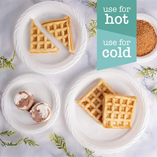 PLASTICPRO 200 Count Disposable 6 Inch White Plastic Dessert Plates