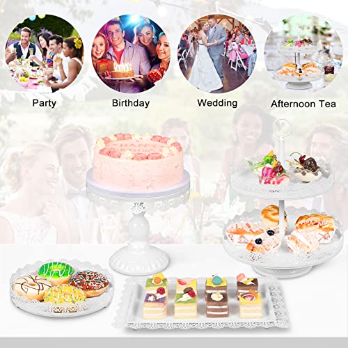 Cake Stand White Cupcake Stand for Dessert Table Display Set, 4 Pack