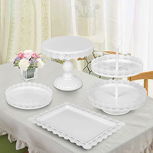 Cake Stand White Cupcake Stand for Dessert Table Display Set, 4 Pack