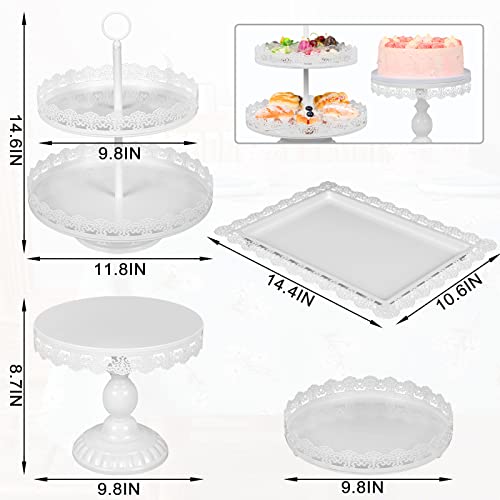 Cake Stand White Cupcake Stand for Dessert Table Display Set, 4 Pack