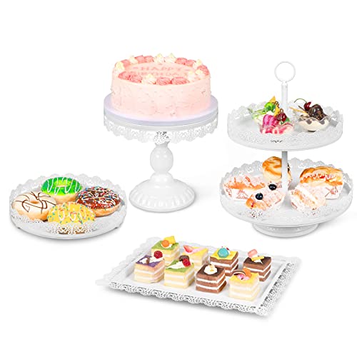 Cake Stand White Cupcake Stand for Dessert Table Display Set, 4 Pack