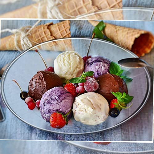 Mimorou 200 Pcs Disposable Clear Plastic Plates 5.5 Inch Dessert Hard Round Party Wedding Elegant Cake for Dinner BBQ Travel Catering Events Appetizers