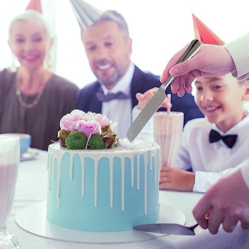 ELEATTRUN Wedding Cake Knife and Server Set 3 Pcs Cake Cutter Stainless Steel Cake Cutting Set for Wedding Silver Cake Cutting Set Perfect for Wedding, Birthday, Parties and Events (3 PCS, Silver)