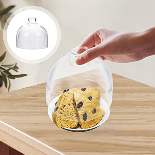 BESPORTBLE Cake Dome Cover Glass Cloche Dome Cake Display Cover with Knob Handle Clear Food Snack Display Platter Cover for Cake Dessert 9. 5cm*9. 5cm*8. 5cm
