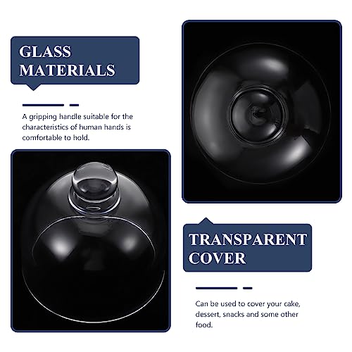 BESPORTBLE Cake Dome Cover Glass Cloche Dome Cake Display Cover with Knob Handle Clear Food Snack Display Platter Cover for Cake Dessert 9. 5cm*9. 5cm*8. 5cm