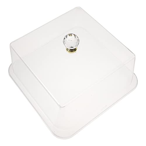 YARDWE Square Clear Cake Cover Lid: Bread Dessert Dish Dust Display Holder Food Plate Tray Platter Cover for Baking Pastry Utensils
