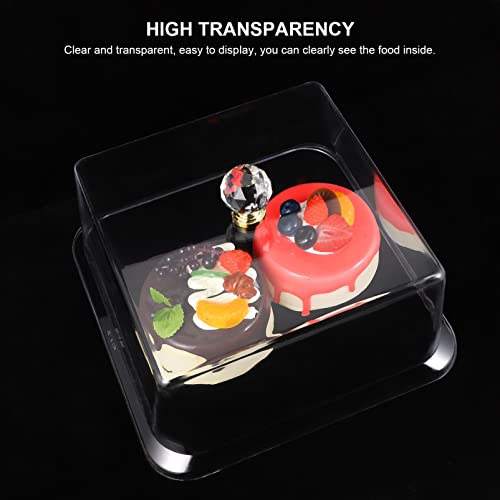YARDWE Square Clear Cake Cover Lid: Bread Dessert Dish Dust Display Holder Food Plate Tray Platter Cover for Baking Pastry Utensils