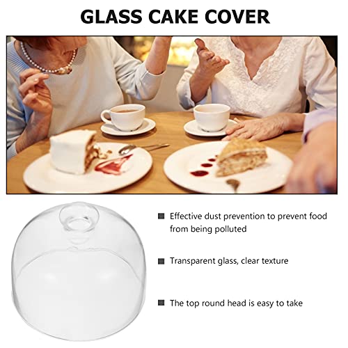 BESPORTBLE Cake Dome Cover Glass Cloche Dome Cake Display Cover with Knob Handle Clear Food Snack Display Platter Cover for Cake Dessert 9. 5cm*9. 5cm*8. 5cm