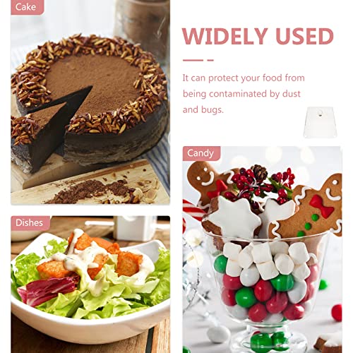 YARDWE Square Clear Cake Cover Lid: Bread Dessert Dish Dust Display Holder Food Plate Tray Platter Cover for Baking Pastry Utensils