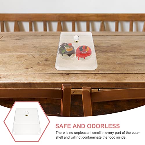 YARDWE Square Clear Cake Cover Lid: Bread Dessert Dish Dust Display Holder Food Plate Tray Platter Cover for Baking Pastry Utensils