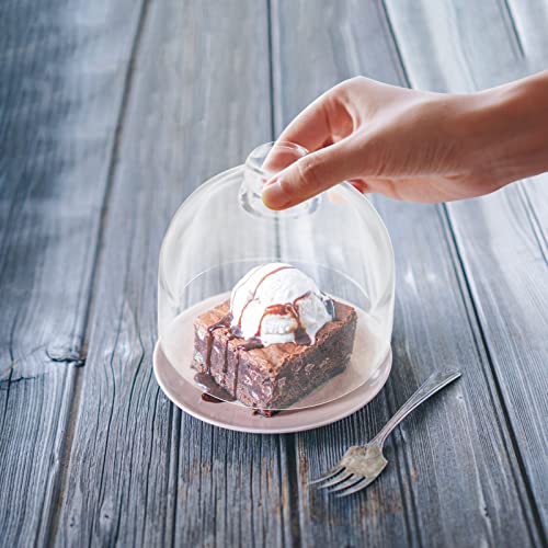 BESPORTBLE Cake Dome Cover Glass Cloche Dome Cake Display Cover with Knob Handle Clear Food Snack Display Platter Cover for Cake Dessert 9. 5cm*9. 5cm*8. 5cm