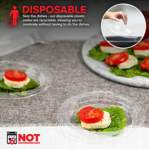 Stock Your Home 6-Inch Clear Plastic Dessert Plates (120 Pack) Flexible Disposable Clear Plates for Dessert & Appetizers, Crystal Clear Small Plates for Parties & Catering, Clear Plastic Party Plates